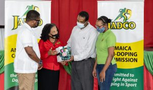 JADCO HANDS OVER 13 SAMSUNG TABLETS TO MONTEGO BAY HIGH SCHOOL